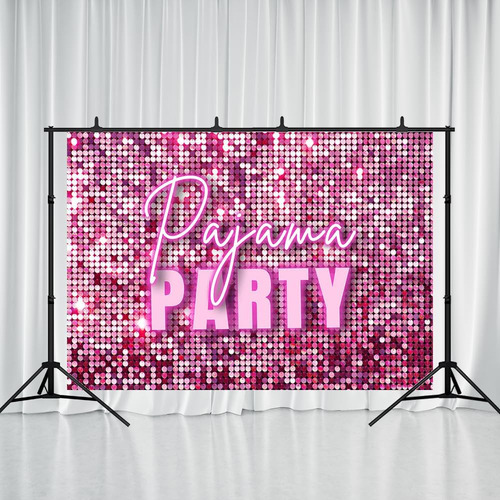 Fondo De Fiesta De Pijama 7 X 5 Pies Color Rosa Brillante