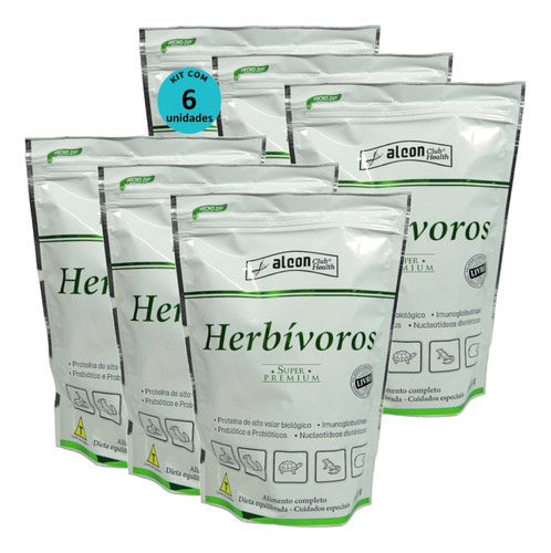 Alcon Club Health Herbívoros 500g Super Premium Kit Com 6 U