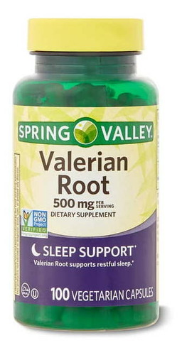 Spring Valley Valerian Root 500mcg 100 Cápsulas Vegetarianas