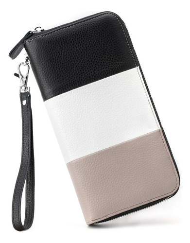 Cartera Para Mujer Con Bloqueo Rfid De Cuero Genuino Para Mú