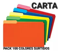 Comprar Carpetas Manila Tamaño Carta Colores Pack 100 Color Surtidos