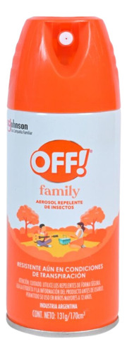 Repelente Off Family 15% Deet 6 Hrs 165 Cc