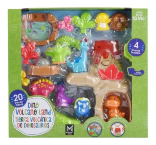 Set De Juego Tierra Volcánica De Dinosaurios Con 20 Pzas