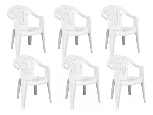 Set X6 Sillón Verona Grande Colombraro Silla Plástica Apil.