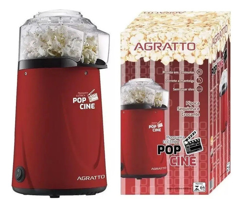 Pipoqueira Elétrica  Pop Cine Ar Quente Vermelho 1200w 127v