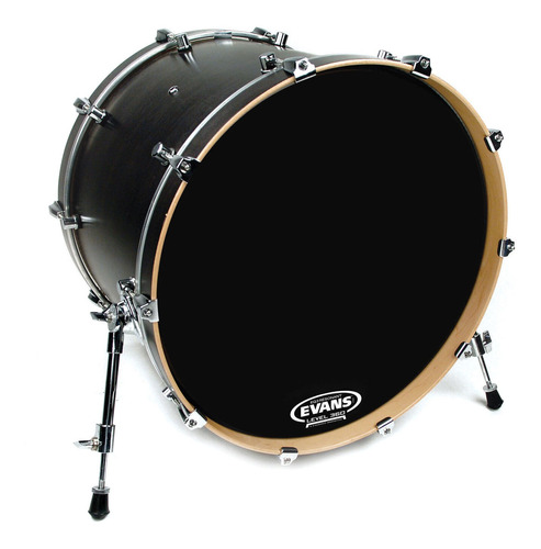 Parche De Bombo 20'' Resonante Color Negro Evans Eq3