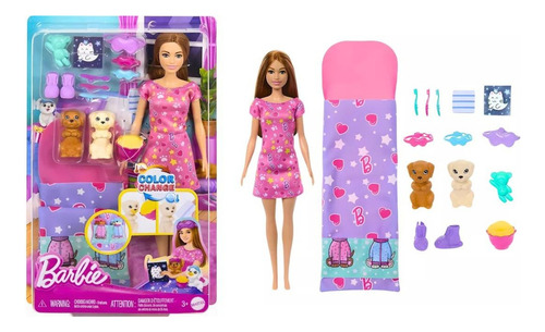 Barbie Festa Do Pijama Com Cachorrinho Color Change - Mattel
