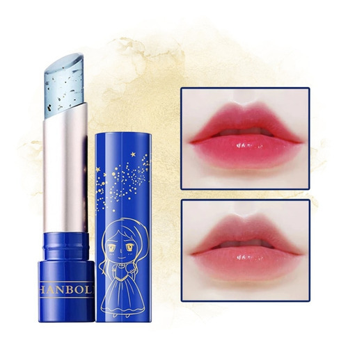 Labial Con 24k Cambia Color Con Temperatura 1pz Hidratante Color Azul Claro