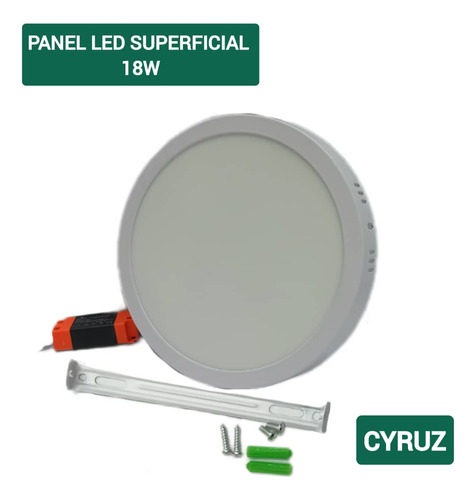 Panel Led Superficial 18w  Redondo Cyruz Somos Tienda Físic