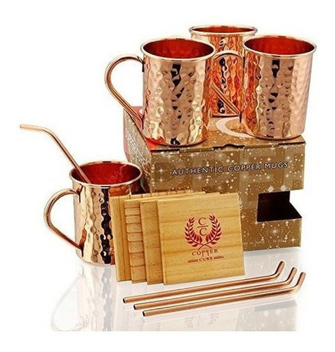 Tazas Moscú Copper - Juego De 4 - Set De Regalo De Calidad