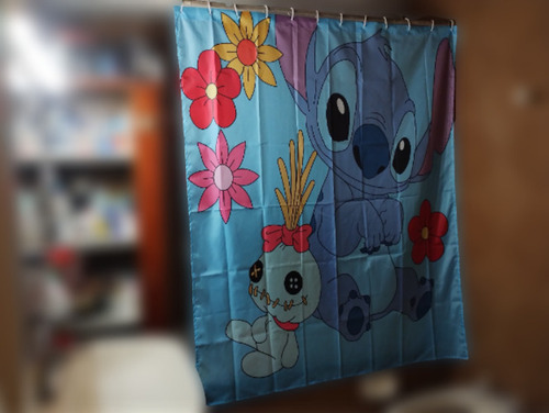 Cortina De Baño Tela Impermeable Disney- Lilo Y Stich