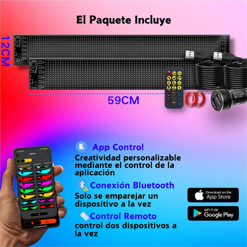 Ojos Led Para Camión Letrero Led Programable (2pzas 12x59cm)