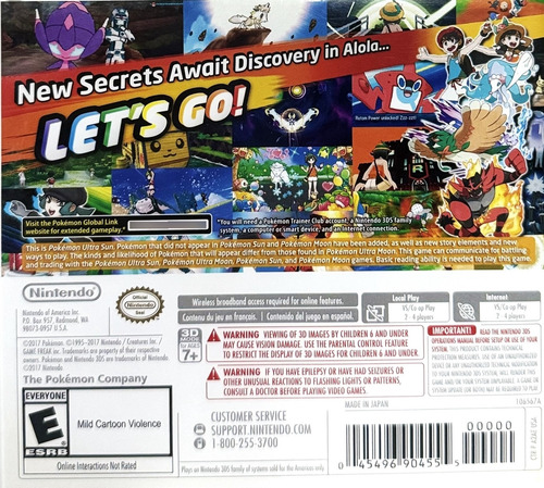 Pokemon Ultra Sun Standard Edition Nintendo 3ds Físico (Usado)