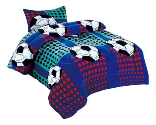 Cobertor Cubrecama Con Chiporro 1.5 Plaza Infantil Futbol 