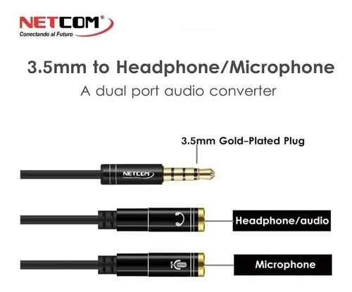 Adaptador Unir Separar Audifonos Microfono Pc Laptop Celular