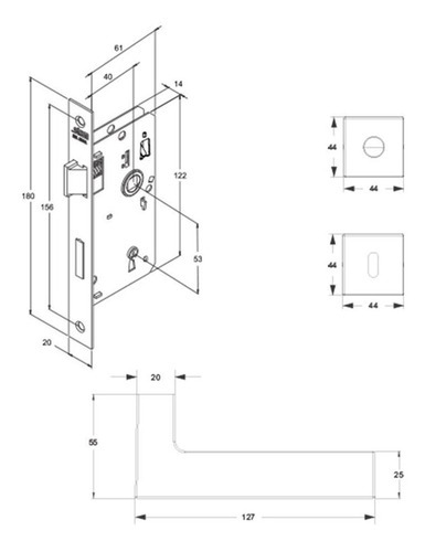 Fechadura Para Porta Interna Quadrada 40 Mm Dourada Stam