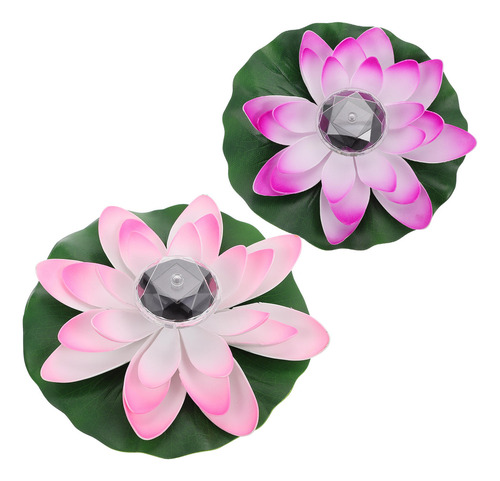 Lámpara Solar Lights Flower Lamp Con Forma De Loto, 2 Unidad