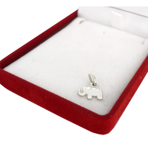 Conjunto Cadena Y Dije Elefante Calado Plata Suerte Color Plateado