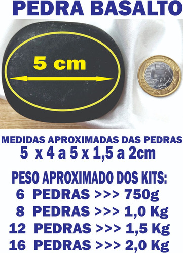 Kit 12 Pedras Quentes Vulcânicas Para Massagem Saude Energia