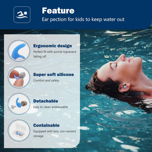 Tapones De Oído De Silicona Impermeables Para Natación 3 Par