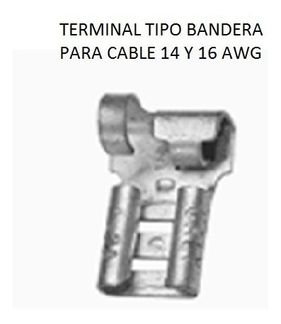 Terminal Tipo Bandera Cable 16 - 14 Awg Paquete De 10 Piezas