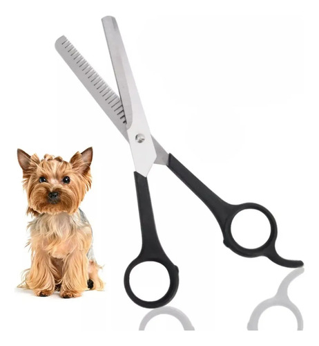 Tesoura De Grooming Para Cachorros Gatos Pets Cor Preto