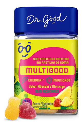 Dr Good Multigood MultivitamĂnico Abacaxi E Morango 30 Gomas