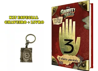 Kit Livro Gravity Falls Diário 3 + Chaveiro Diário 3 Metal