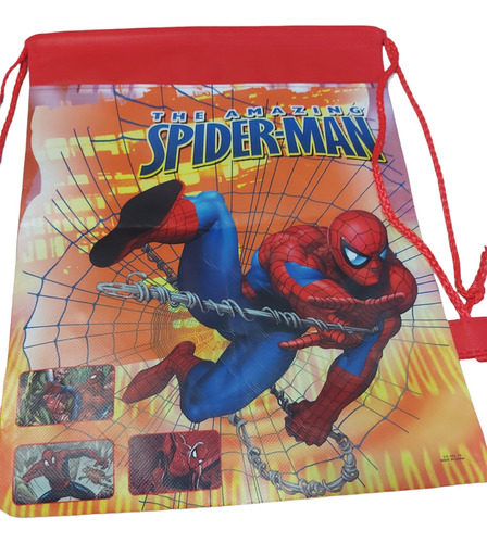 Bolsa Con Cordón Tipo Mochila Multiuso Spiderman 