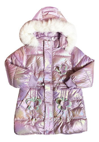 Campera Puffer Inflable Metalizada Niña Preciosa Abrigada!