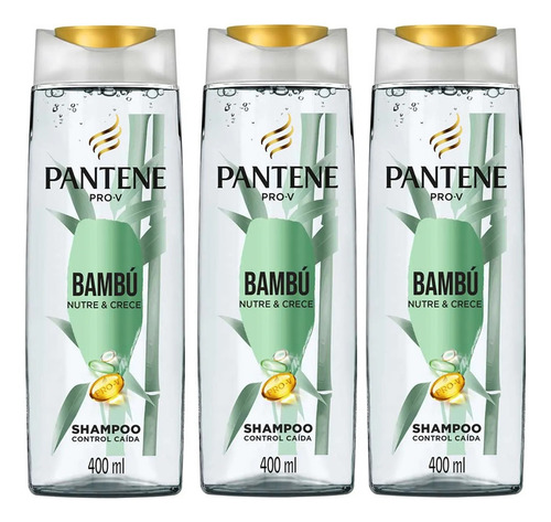 3 Shampoo Pantene Pro-v Bambú Nutre Y Crece 400ml