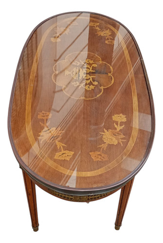 Mesa Ratona Estilo Francés Marqueterie Marrón (Usado)