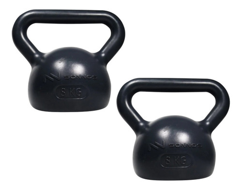 Pesa Rusa Kettlebell Pvc 8 Kg X 2 U. Sonnos Funcional Gym Color Negro