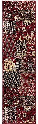 Passadeira Trilho 3m Patchwork 66x300cm Vermelho Cashmir