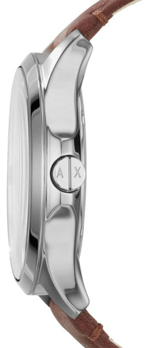N- Relógio Armani Exchange Ax2133 De Couro Marrom Com Data