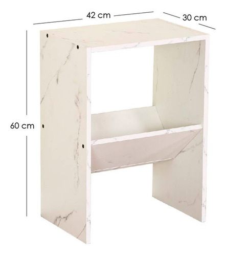 Buro Mesa De Noche Minimalista Blanco Acabado Brillante