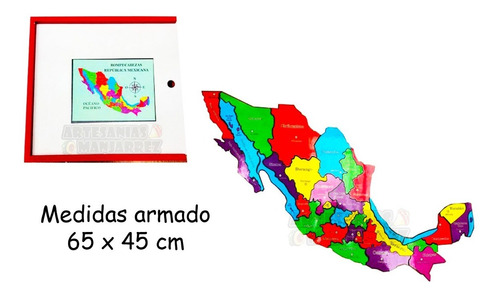 Rompecabezas  Madera República Mexicana Juego De Mesa