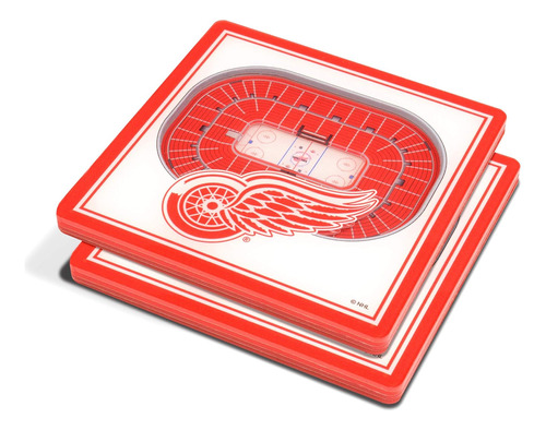 Posavasos 3d De Detroit Red Wings De Nhl, 4  X 4 