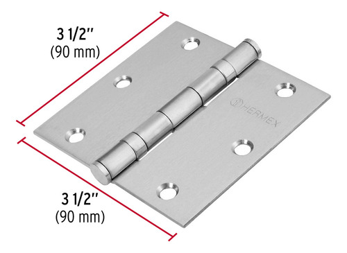 Bisagra Cuadrada 3-1/2' Acero Inoxidable Plan Hermex 43228