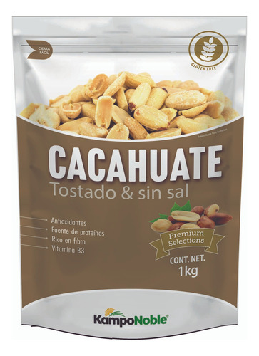 Cacahuate Tostado Sin Sal Marca Kamponoble Contenido 1 Kg