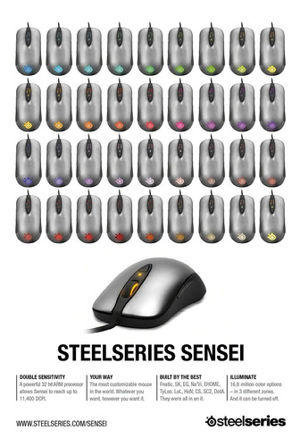 Steelseries Sensei Laser Gaming Mouse - Grey Sensei Grey