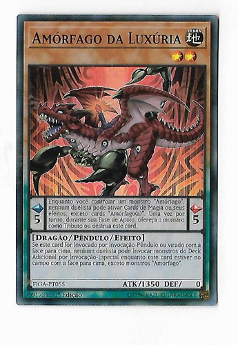 Yu-gi-oh Amórfago Da Luxúria - Super Raro Frete Incluso