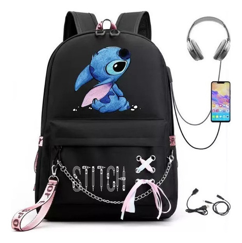 Mochila Casual De Tela Oxford Del Mismo Estilo Lilo And Stit Color Eleven