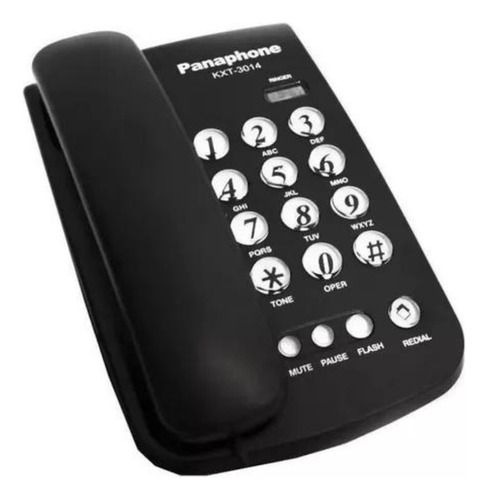 Teléfono Panaphone Kxt-3014 Fijo - Color Negro