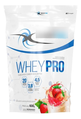 Whey Pro Refil Health Time 600g Sabor Morango