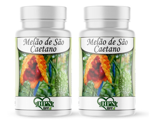 Melão São Caetano 500 Mg 100% Natural 60 Cápsulas Kit 2 Pote