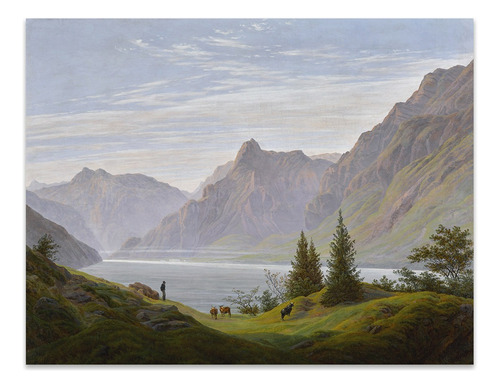 Canvas Paisaje Con Lago De Montaña Friedrich 39x50 M Y C