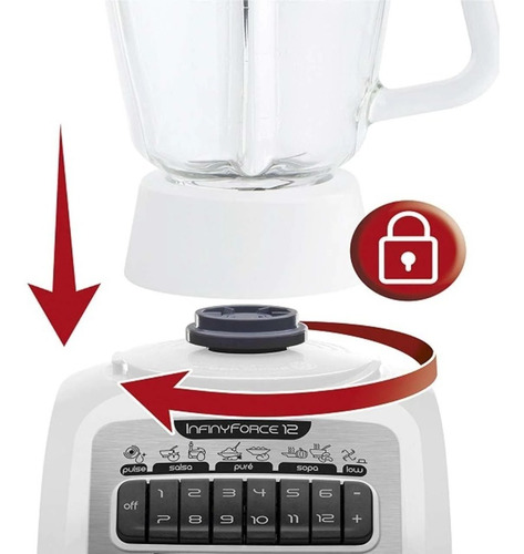 Imagen 3 de 5 de Licuadora T-fal 12 Velocidades Vaso De Vidrio Ln8121mx