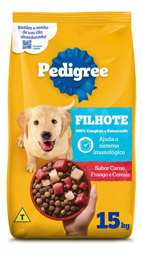 Mars Petcare Ração Pedigree Cão Filhote Alimento Seco 15kg
