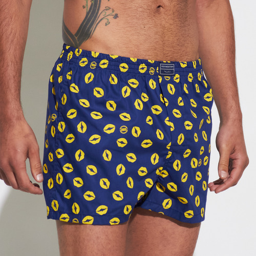 Bóxer Hombre Kevingston Estampado Besos Azul
